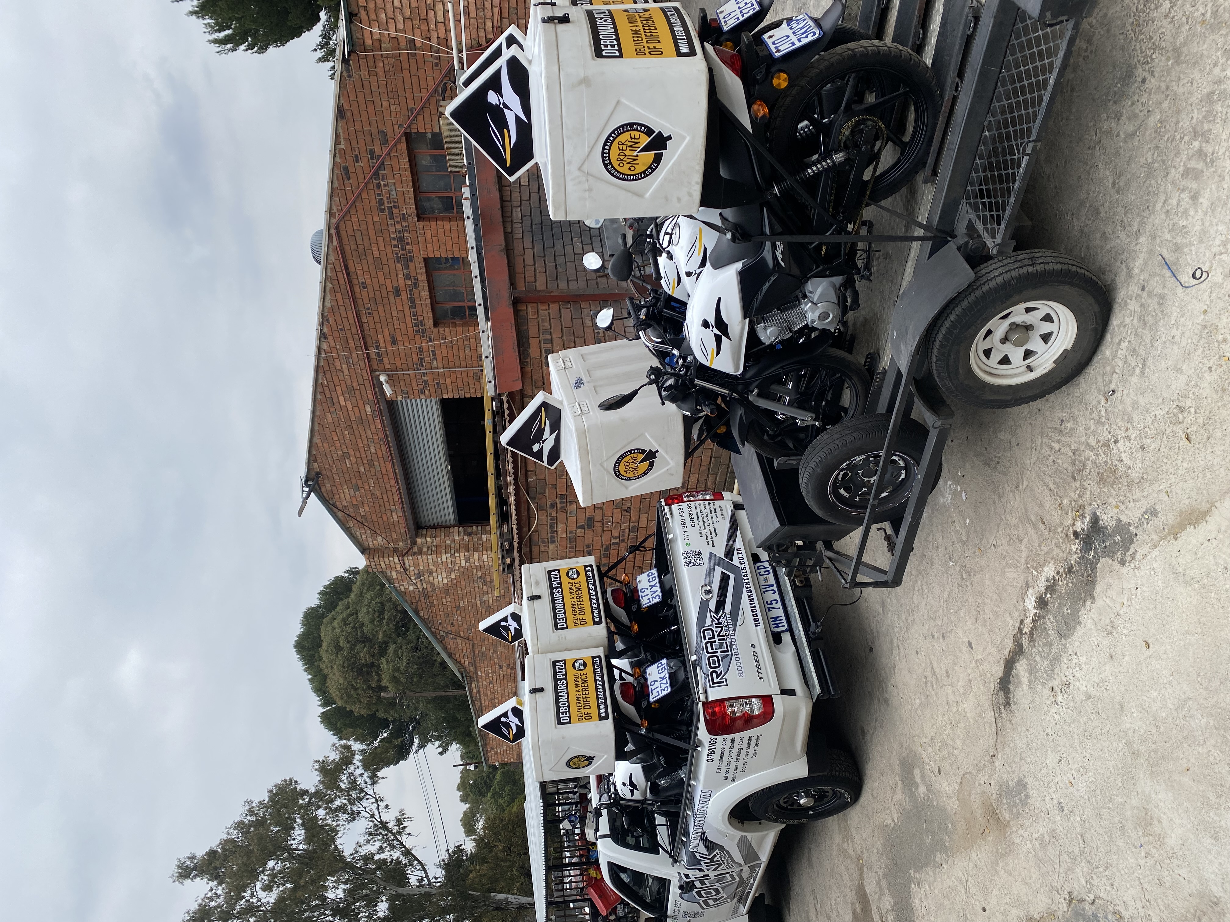 RoadLink fleet bikes loaded and ready for delivery